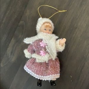 Winter Christmas Holiday Ornament china doll
